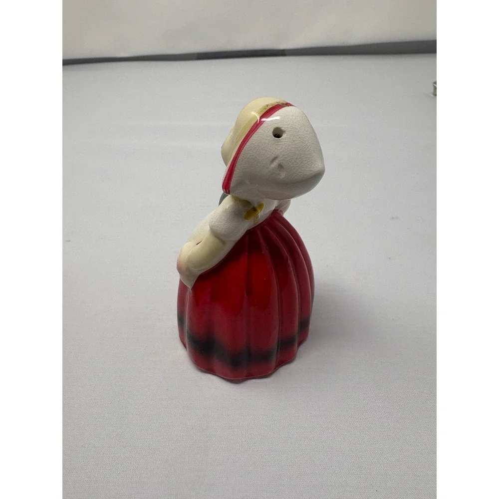 Vintage 1950's Japan Ceramic Dutch Girl Salt Shaker Novelty Traditional Dress
